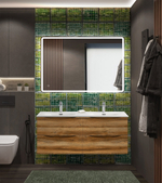 Тумба с раковиной подвесная BelBagno MARINO-CER-N-1200-4C-SO-RR-P Rovere Rustico, раковина белая BB-8099-120-2 с 2-я чашами