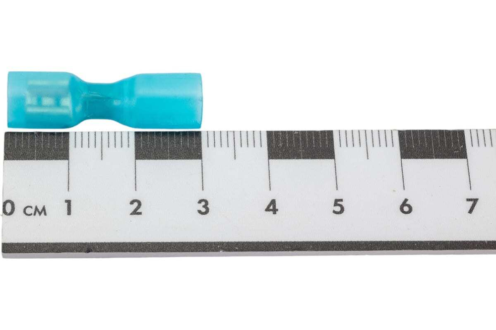 Плоская клемма REXANT, полностью изолированная, термоусаживаемая, гнездо 6.6мм, 1.5-2.5кв.мм, синий, 100 шт 08-0634