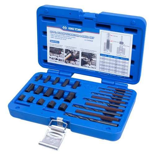KING TONY (11225SQ) Набор экстракторов и сверел, 25 предметов