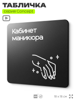 Табличка Кабинет маникюра, на дверь и стену, навигационная и информационная, серия CONCEPT, 18х18 см, Айдентика Технолоджи