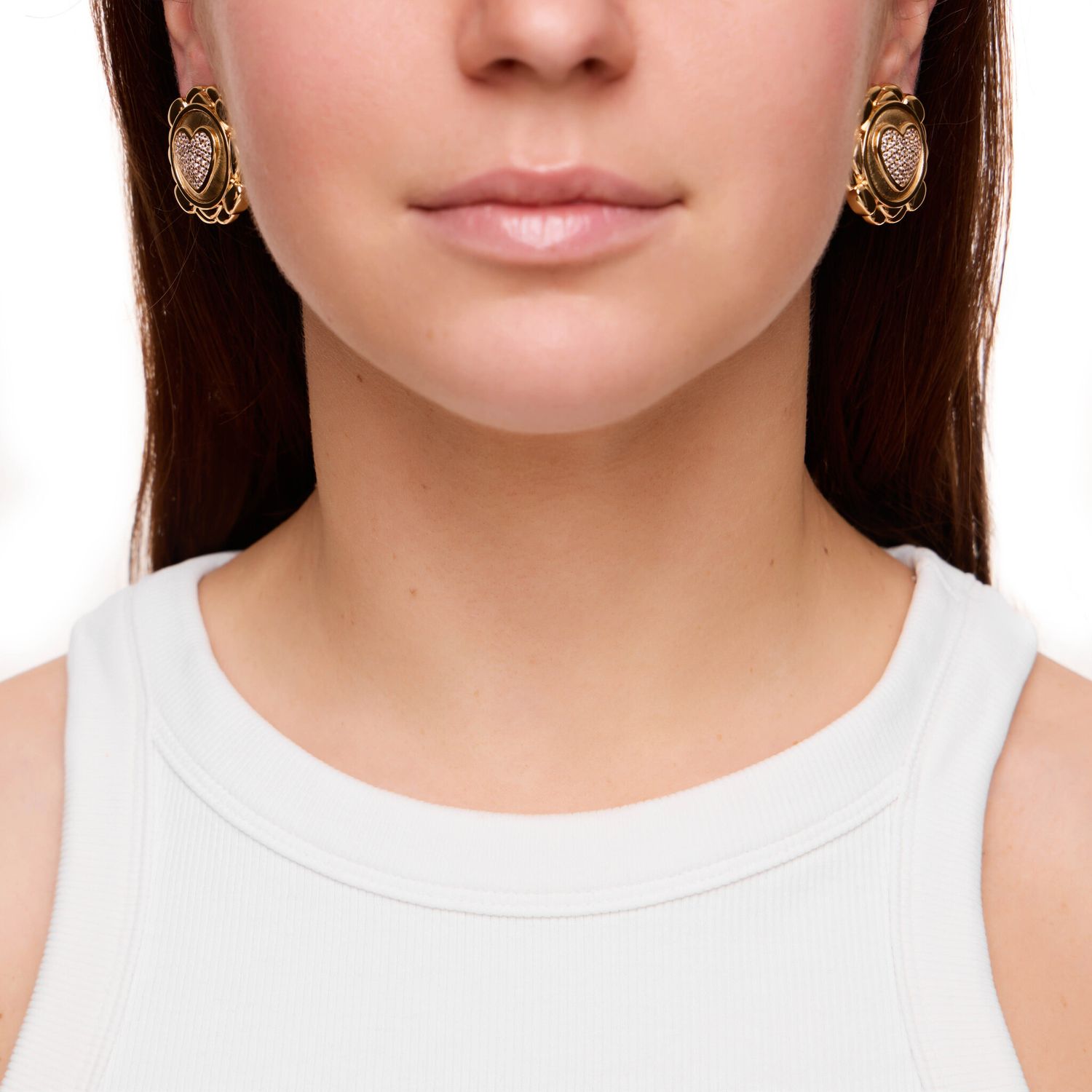 Клипсы Clear Hearted Honours Earrings - Gold