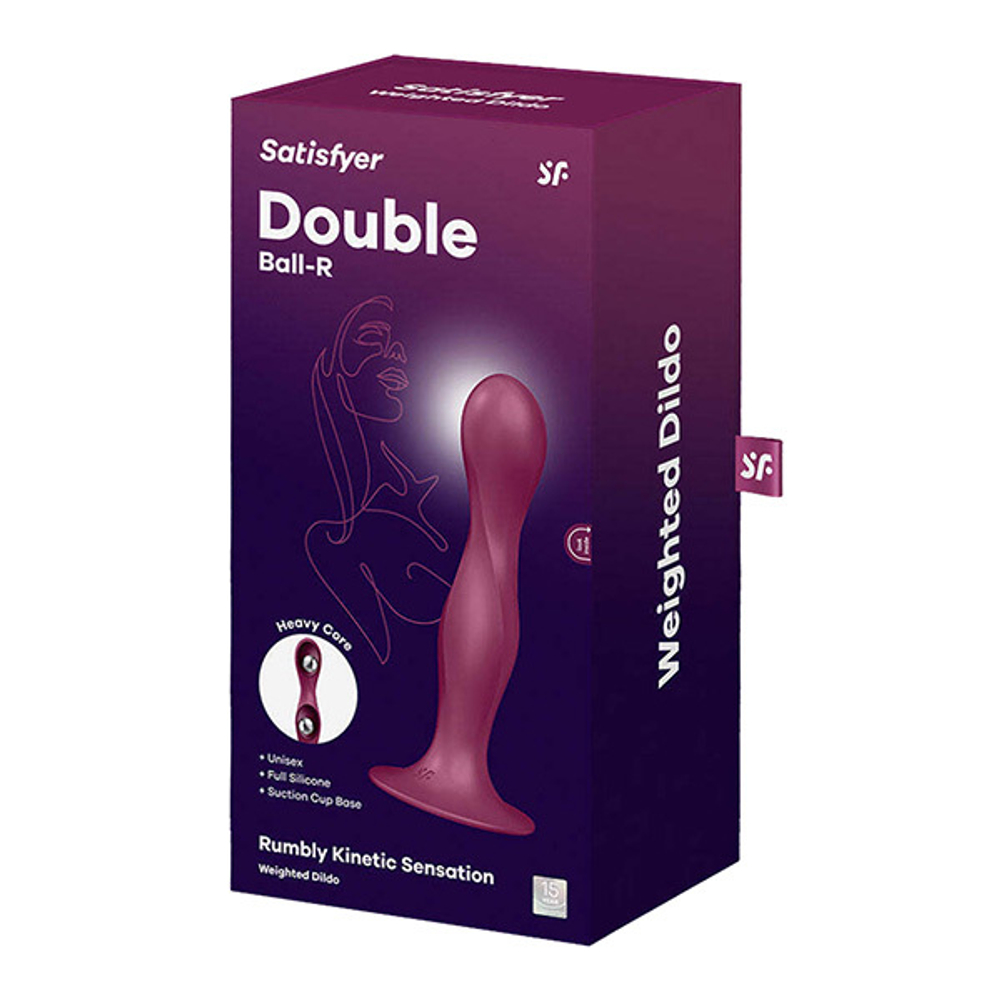 Малиновый фаллоимитатор 17,8см Satisfyer Double Ball-R J1520-2