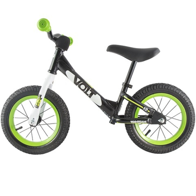 Беговел Volt с надувными колесами черно-зеленый