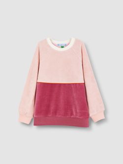 Велюровый свитшот ПУДРА/БРУСНИКА