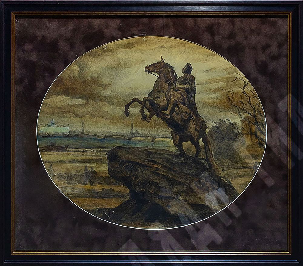 Добужинский Мстислав Валерианович (?). Медный всадник. 1918