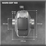 MARS GDF 160 вентилятор канальный центробежный D 160