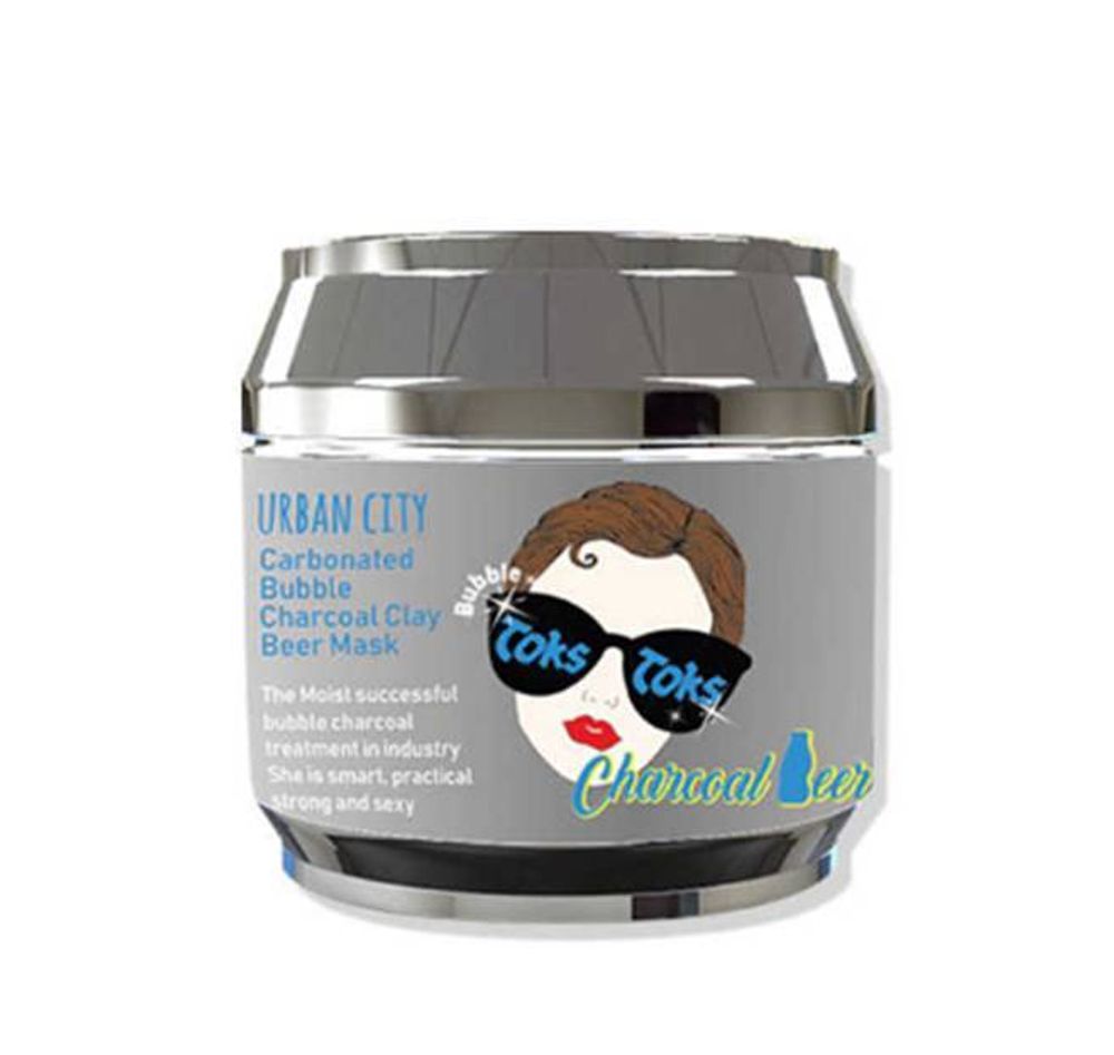 Baviphat Urban City Carbonated Charcoal Clay Beer Mask маска для лица глиняно-пузырьковая очищающая
