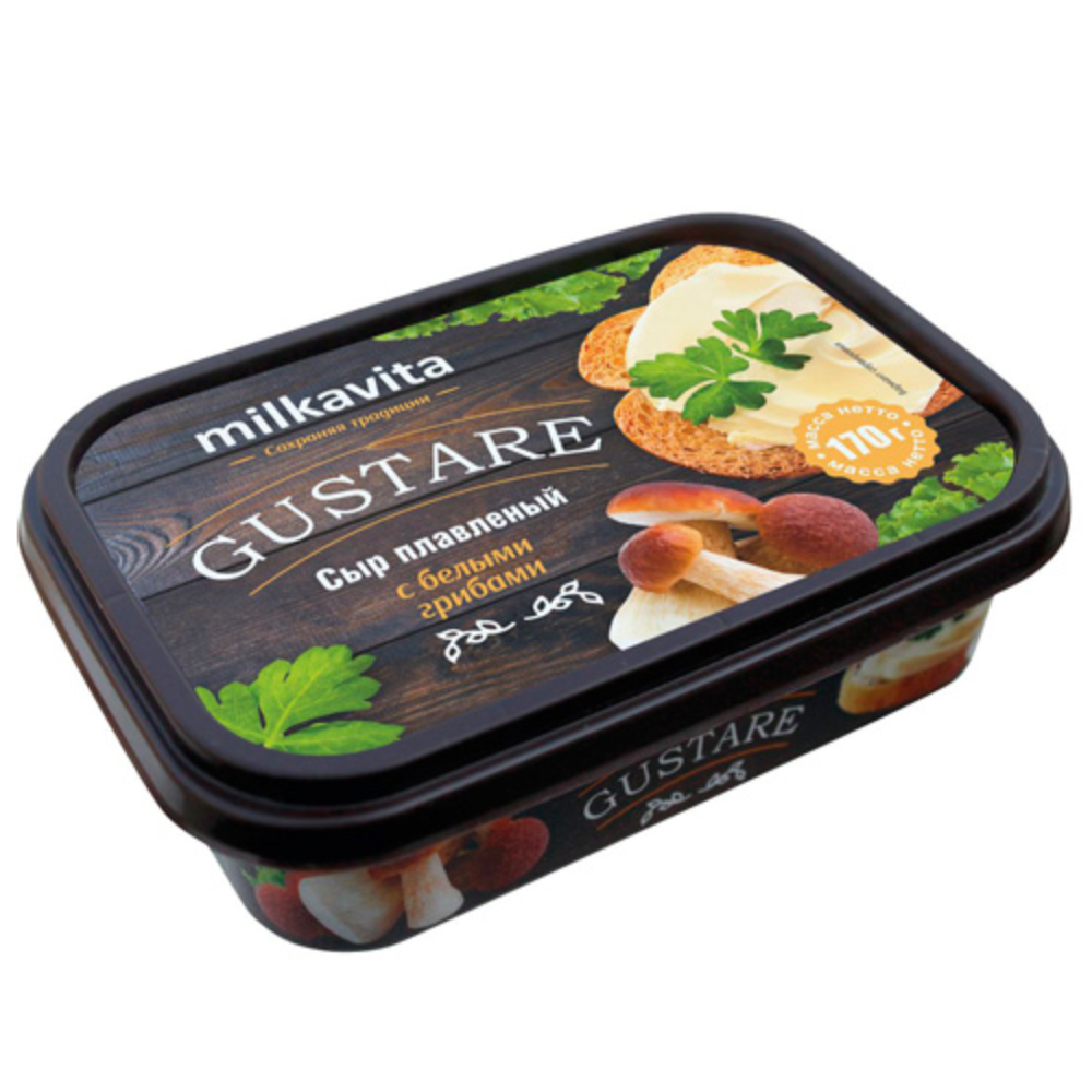 Сыр плавленный Milkavita Gustare Белые грибы 170 гр