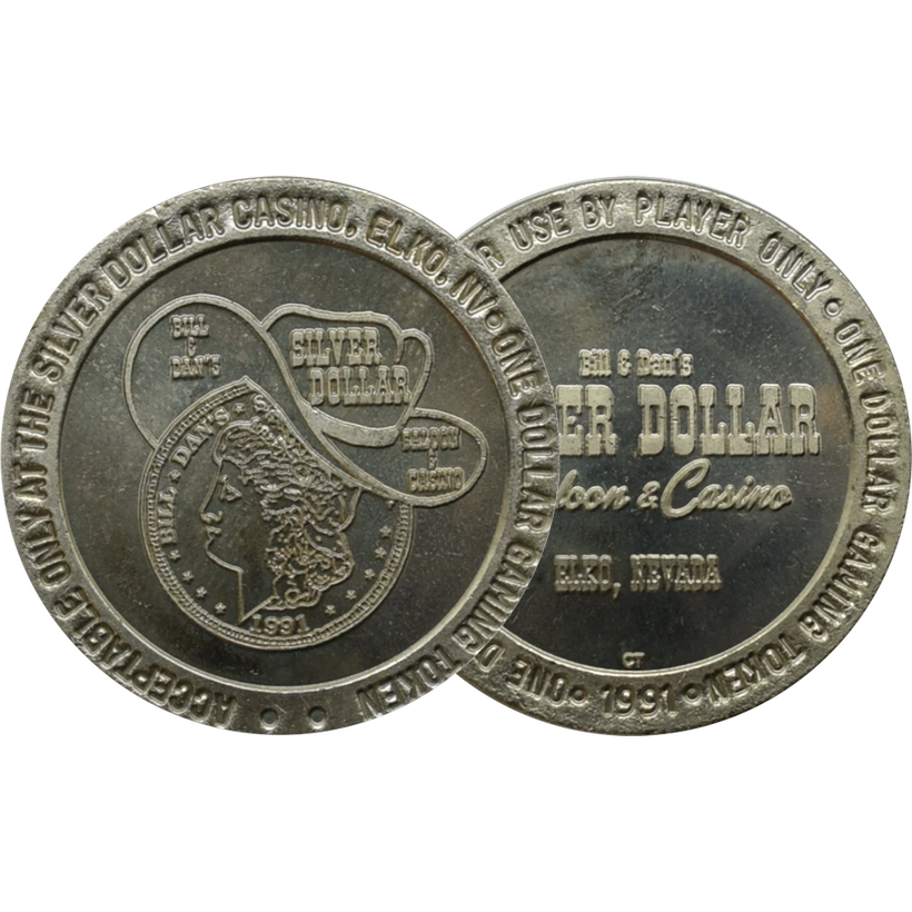 Silver Dollar (Bill & Dan's) Saloon & Casino $1 Token
