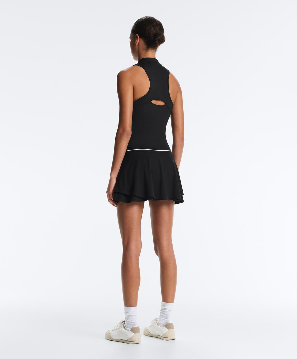 Oysho Мини-юбка Comfortlux с высокой посадкой и кантом, черный