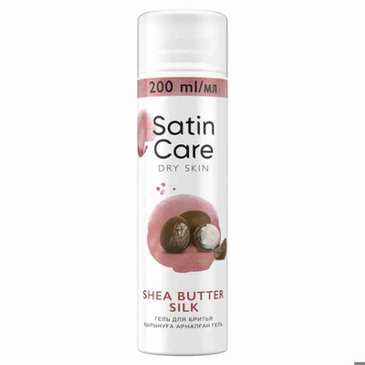 GILLETTE Satin Care SHEA BUTTER SILK гель для бритья женский 200 мл.