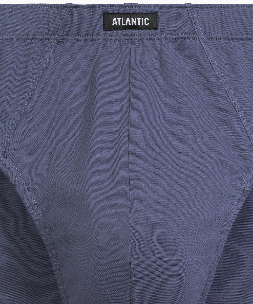 Мужские трусы слипы классика Atlantic, набор 3 шт., хлопок, кобальтовые + деним + темно-голубые, 3MP-202