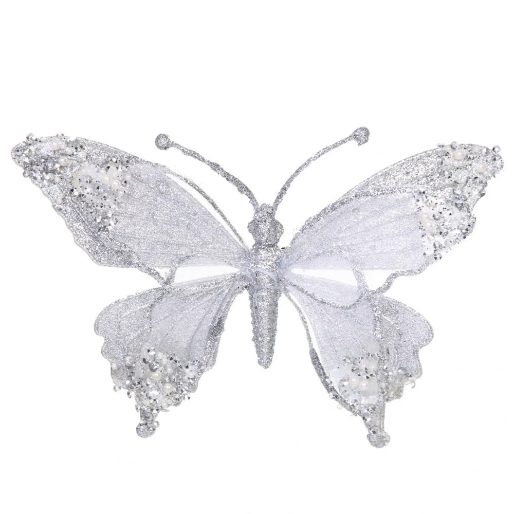 Украшение новогоднее «Бабочка - Изящный полет» 24.5*9*17 см, Серебро