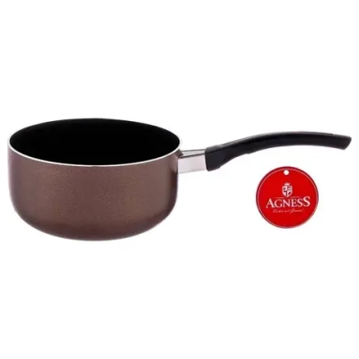 КОВШИК AGNESS ШОКОЛАД С АНТИПРИГАРНЫМ ПОКРЫТИЕМ 1000 МЛ БЕЗ УПАКОВКИ 14*7 СМ