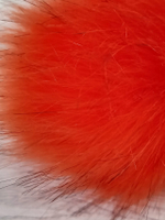 Помпон из искусственного меха, цвет: Красный с черными кончиками