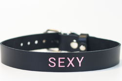Лунный свет Ошейник с надписью SEXY (черный)
