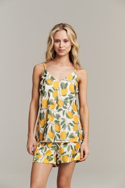 Шелковый топ с лимонами