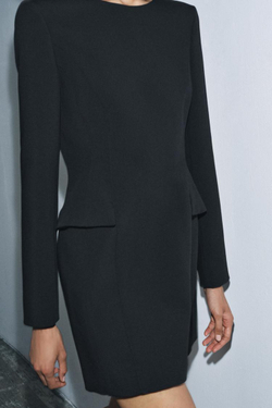 ZARA КОРОТКОЕ ПЛАТЬЕ С КАРМАНАМИ — ZW COLLECTION LIMITED EDITION, ЧЕРНЫЙ