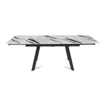 Стол раскладной Stone (140+40+40), керамика глянцевая Panda white