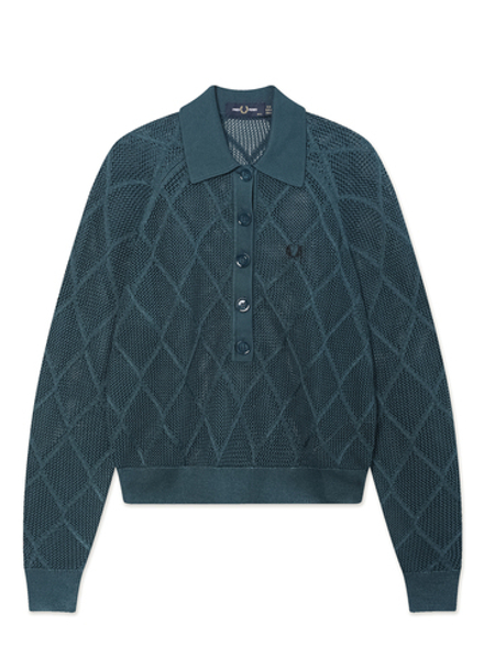 Рубашка Трикотажная Дл. Рукав Argyle Mesh Knitted Shirt