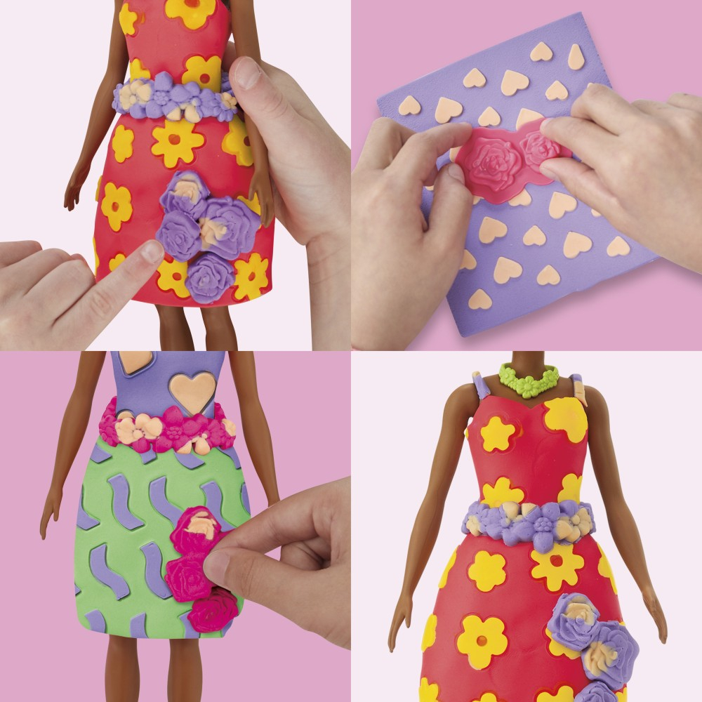 Play-Doh - Пластилин BARBIE Цветочные узоры Дополнительный набор G1363