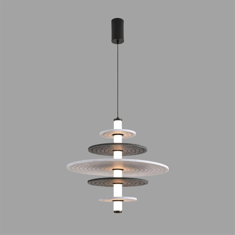 8295/14AL LEDIO черный/светло-серый/темно-серый, металл/фетр/акрил Подвес LED 14W 3000K 220V FELTA