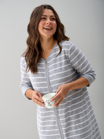 Халат Хм-562/серый-полоса-и