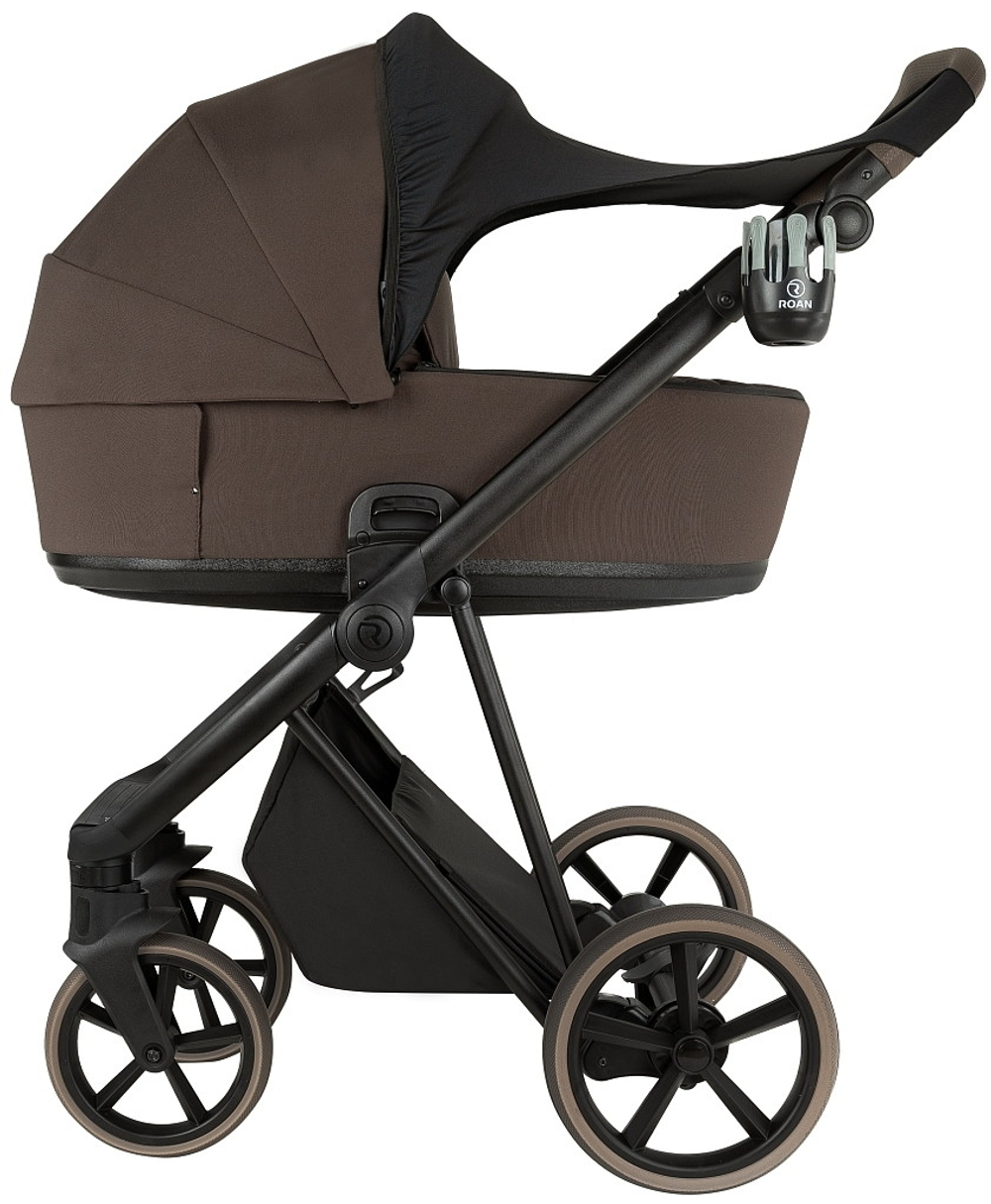 Детская коляска Roan Sol 2.0 3 в 1 с автокреслом Pituso Baesa Pro Black SLL/34/T Turkish Coffe/Black/руч.Cappuccino