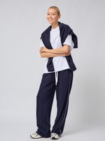 Штаны широкие с кантом из футера