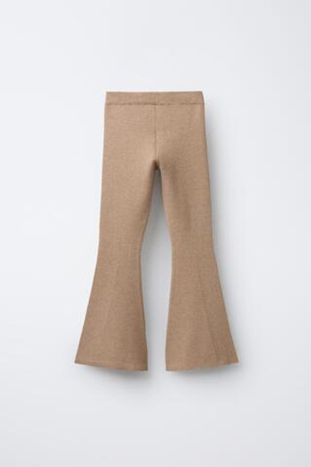 ZARA ЛЕГИНСЫ FLARE В РУБЧИК, МЯГКИЙ КАШТАНОВЫЙ
