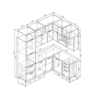 Кухонный гарнитур угловой Шампань 2200х1700 столешница.26мм