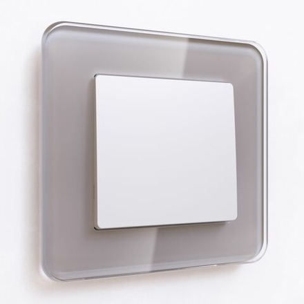 Выключатель одноклавишный проходной белый матовый