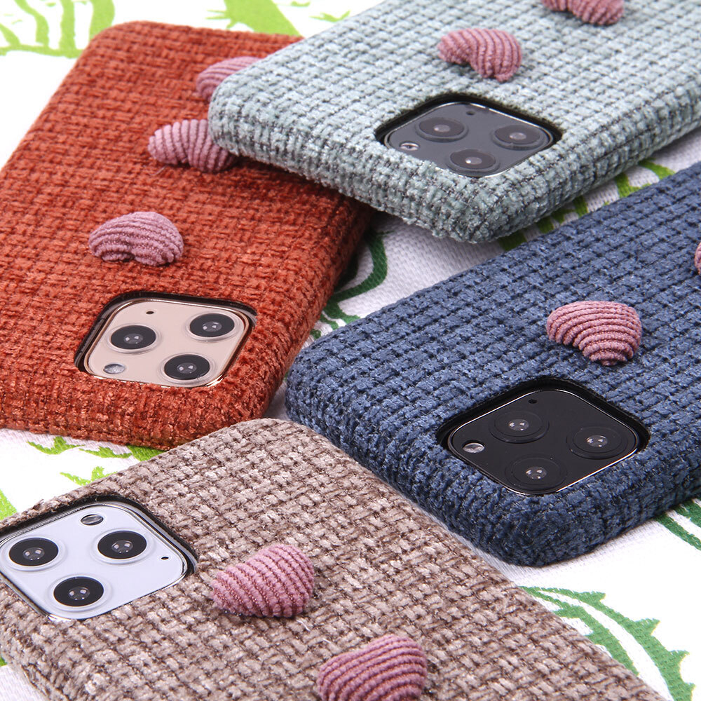 Чехол текстильный с сердечками для iPhone 11 Pro, 011569 Синий