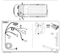Штатная электрика для фаркопа с розеткой 13-pin, для Mercedes-Benz Sprinter, Volkswagen Crafter WYR232113R-T (Trail-Tec)