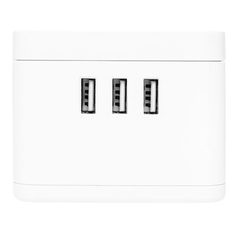 Удлинитель "Куб" 2х1.3м 3USB 2.4А+зарядное устройство 1кв.мм EKF UBA-CUB-3-WC