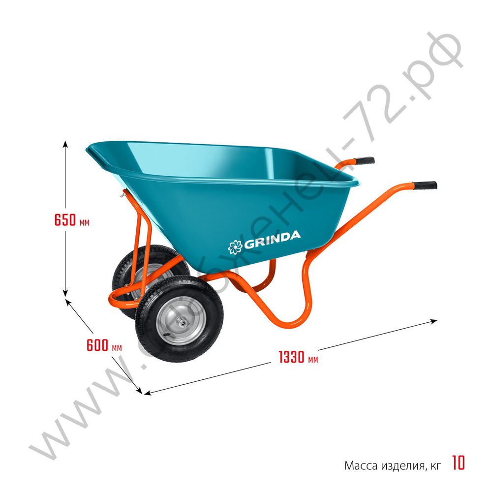 GRINDA GP-1, кузов увеличенного объема 260 л, г/п 120 кг, ударопрочный пластик, PROLine (422401)