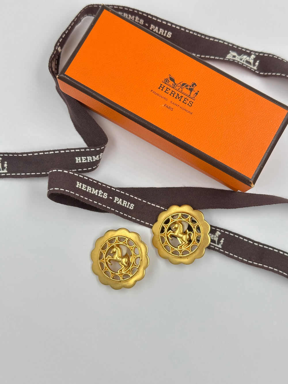 Клипсы с лошадьми Hermes