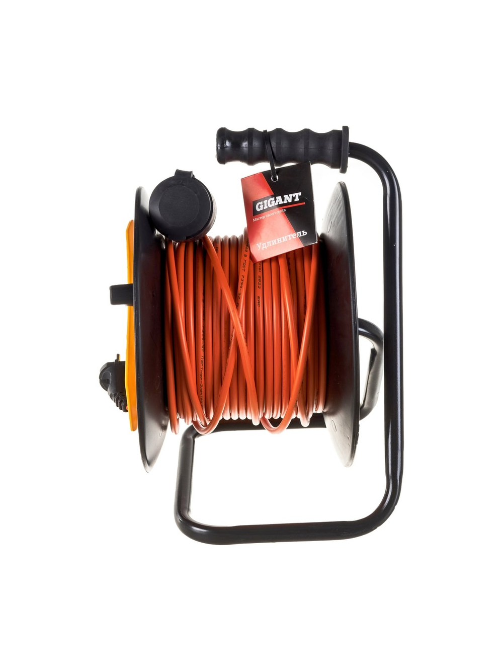Удлинитель на пластиковой катушке Gigant ПВС 2х0,75 6A 20м IP44 GRANITE ZG PE-032