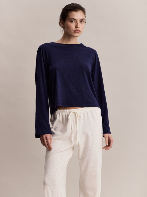 Лонгслив Luka Longsleeve Navy blue in Hemp