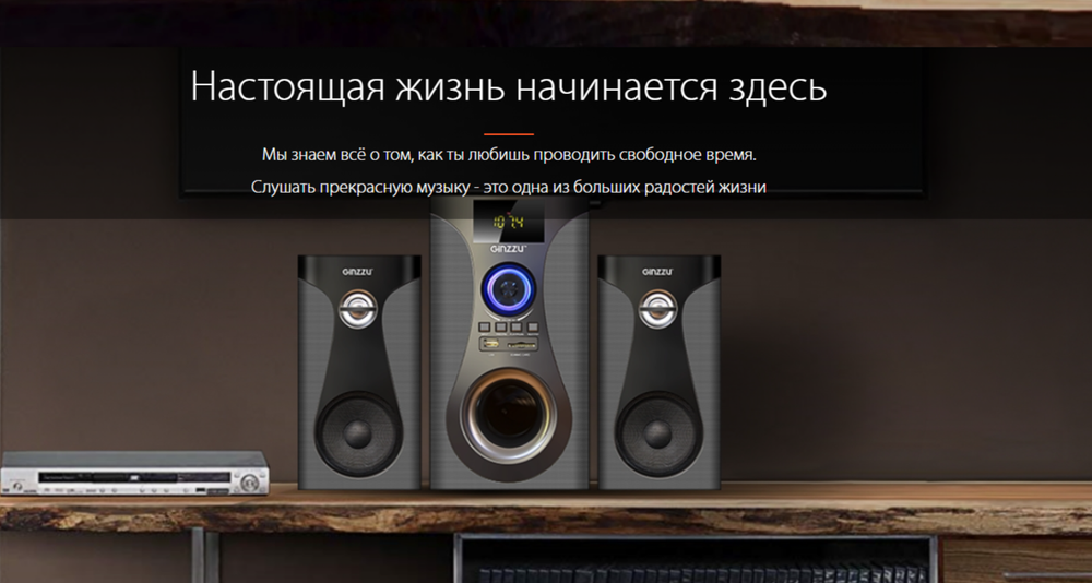 Акустика Ginzzu GM-425 USB/FM/60W Bluetooth (2.1)