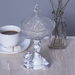 Сахарница стеклянная с крышкой Зарничка Свитти Белый