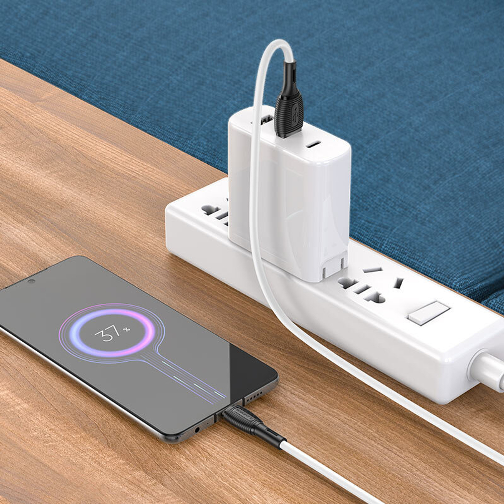 Кабель USB - Micro BOROFONE BX86 Silicone (белый) 1м