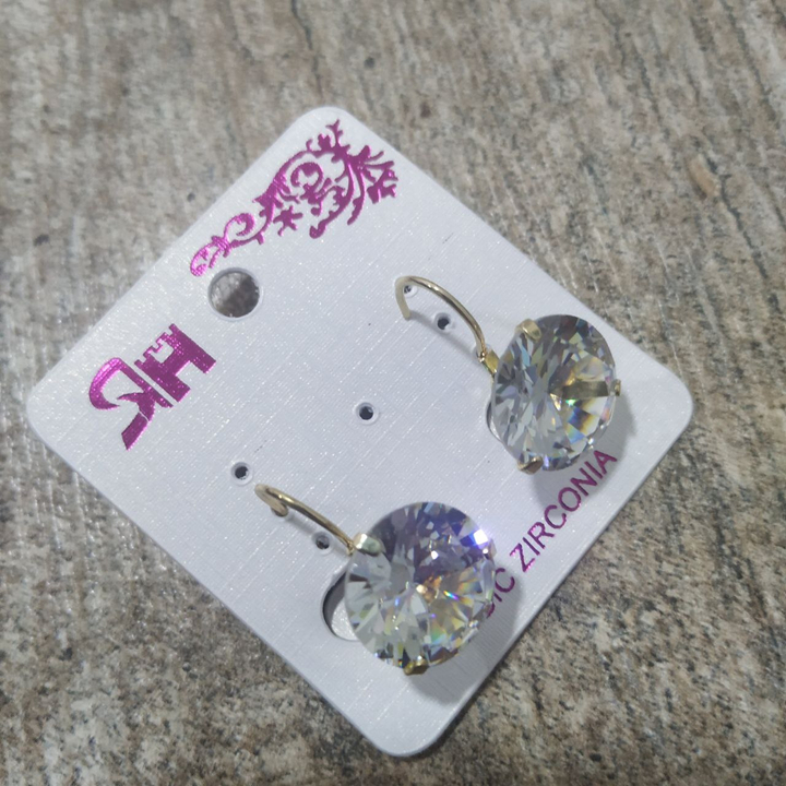 Серьги на франц.заст. Кристалл цвет прозрачный форма алмаз металл золотистый