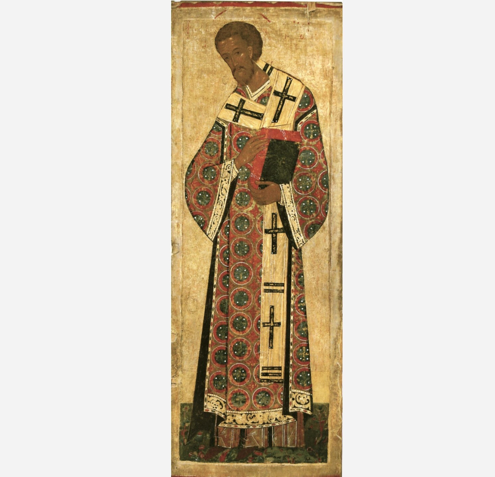 Иоанн Златоуст святитель, богослов, архиепископ Константинопольский. Деревянная икона на левкасе мастерская Иконный Дом