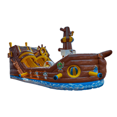 Большой надувной батут-горка "Фрегат-2" 11*5*5 м