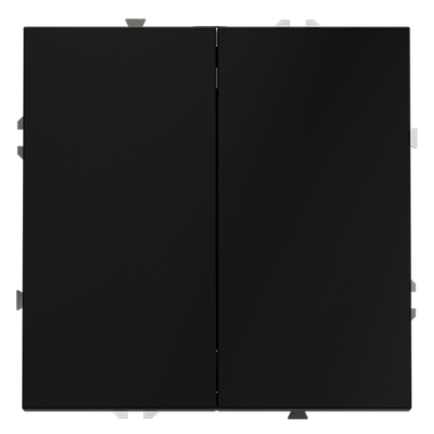 Выключатель встраиваемый VOLTUM S70 двухклавишный 10А, (черный матовый)