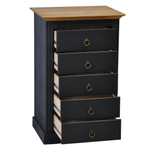 Комод, 50х39х79, Неаполь, для прихожей, для одежды и игрушек, из натурального дерева, с 5-ю ящиками, серый, Dipriz