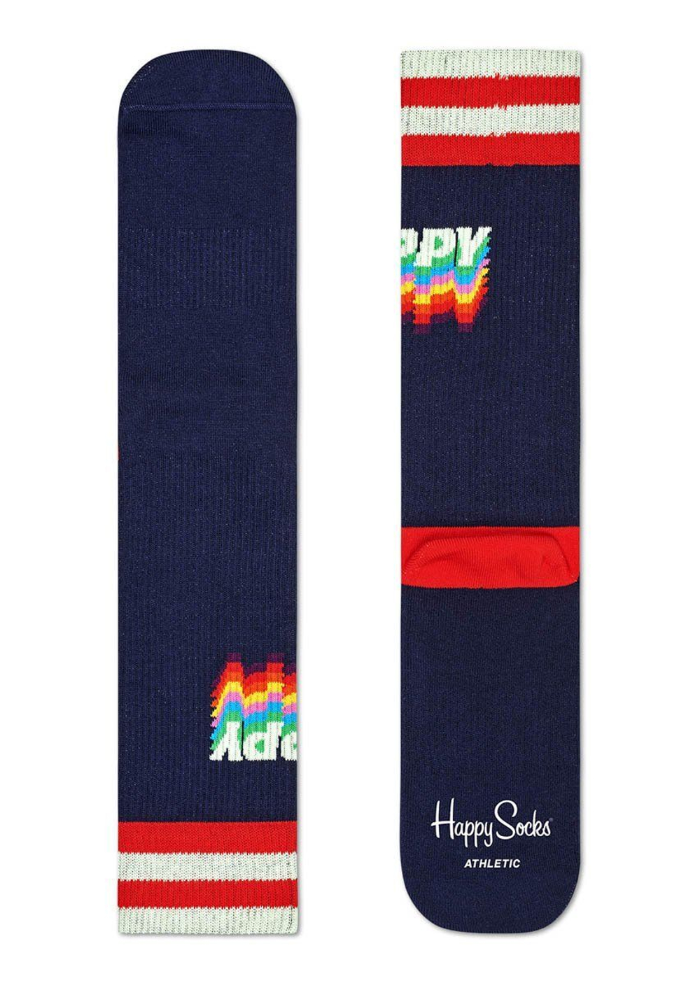 Носки унисекс Athletic Happy Sock с цветными полосками (Размер: 25) (Цвет: серый)