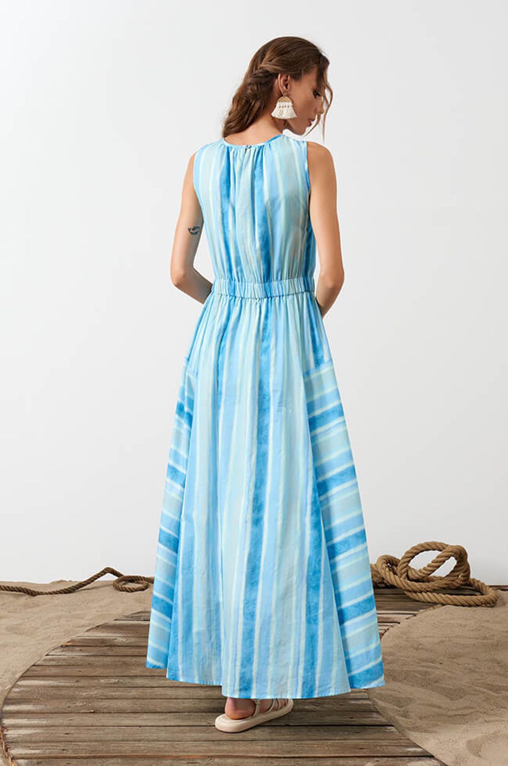 51572 Платье женское (голубой принт)