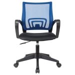 Кресло оператора Helmi HL-M95 R (695) "Airy", спинка сетка синяя/сиденье ткань TW черная, пиастра